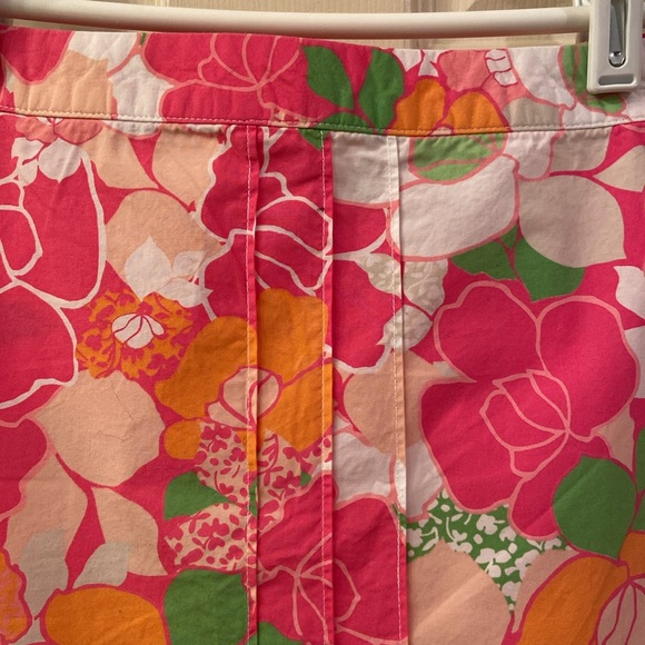 Dockers Woman’s Skort Golf Skirt Pink Orange White Floral Zipper Button WM SZ 8 - Picture 3 of 11